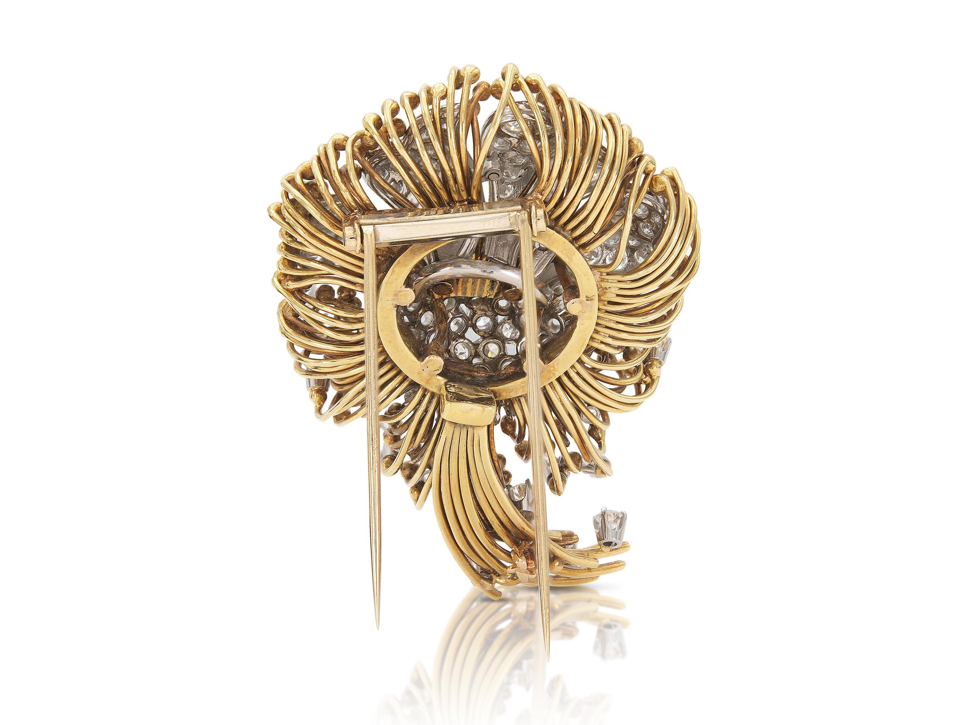 Vintage 1950s 7.00 Carat Diamond Flower Brooch