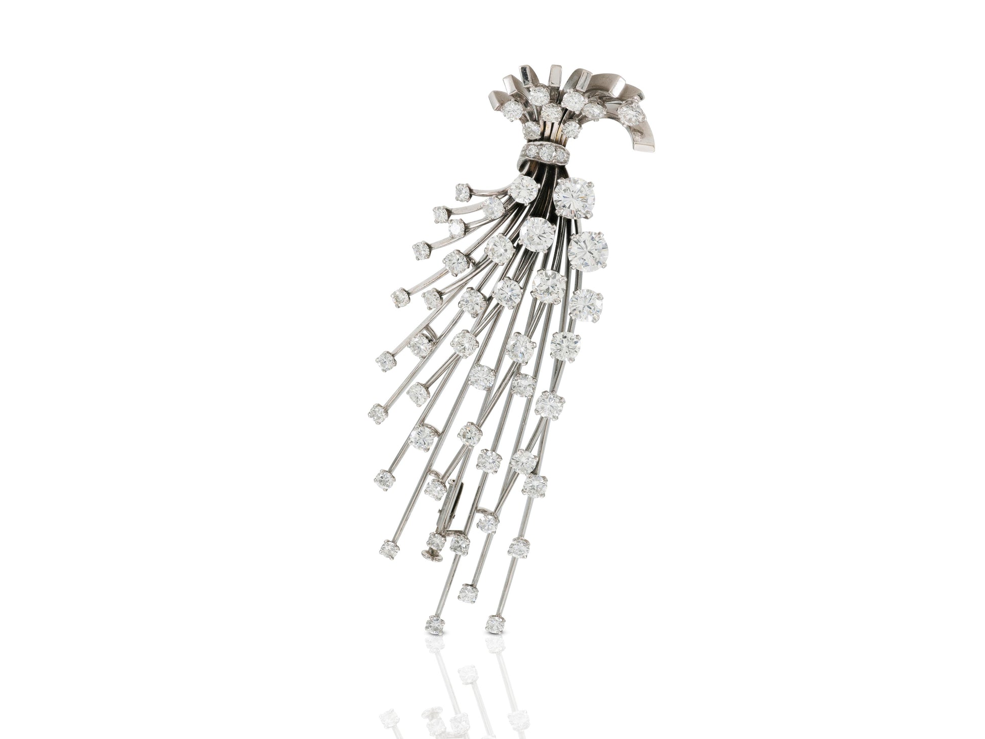 Vintage 1950s 9.00 Carat Diamond Burst Brooch