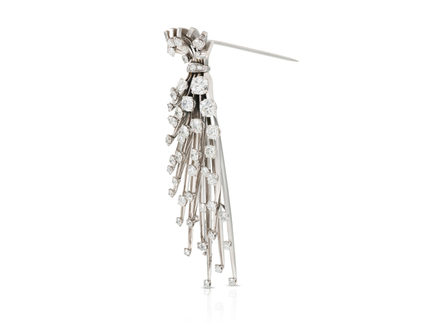 Vintage 1950s 9.00 Carat Diamond Burst Brooch