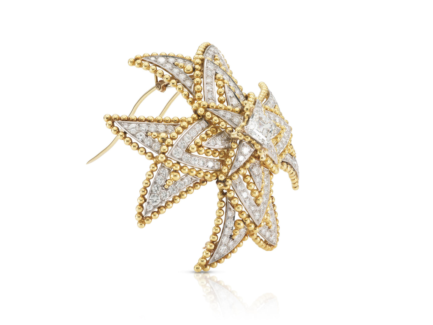 Vintage 1950s 12.50 Carat Diamond Maltese Cross Brooch