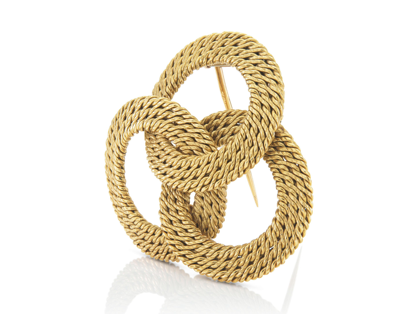 Vintage 1960s Fred Paris George L'enfant Woven Gold Circles Brooch