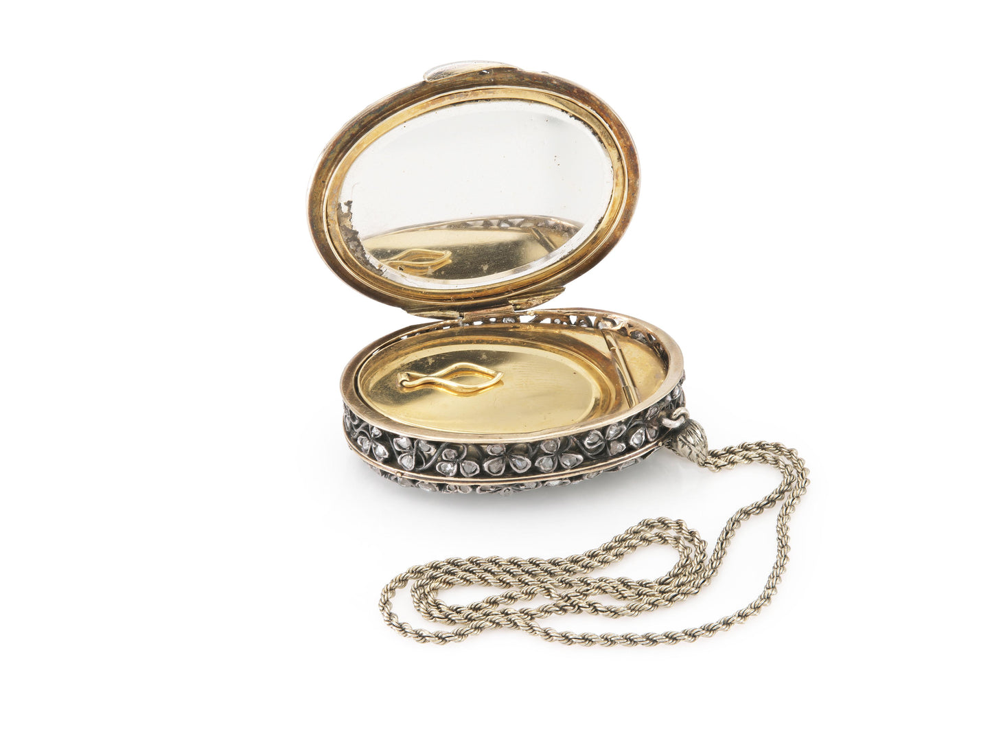 Antique Victorian Diamond Clovers Pill Box Wristlet
