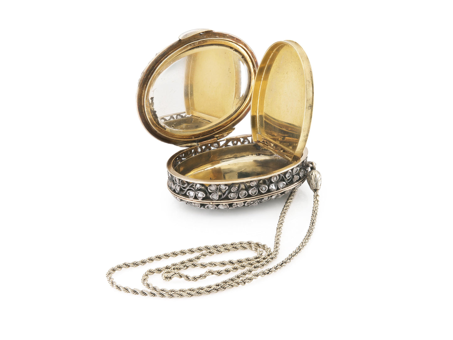 Antique Victorian Diamond Clovers Pill Box Wristlet