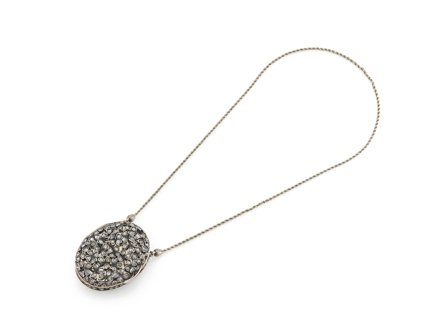 Antique Victorian Diamond Clovers Pill Box Wristlet
