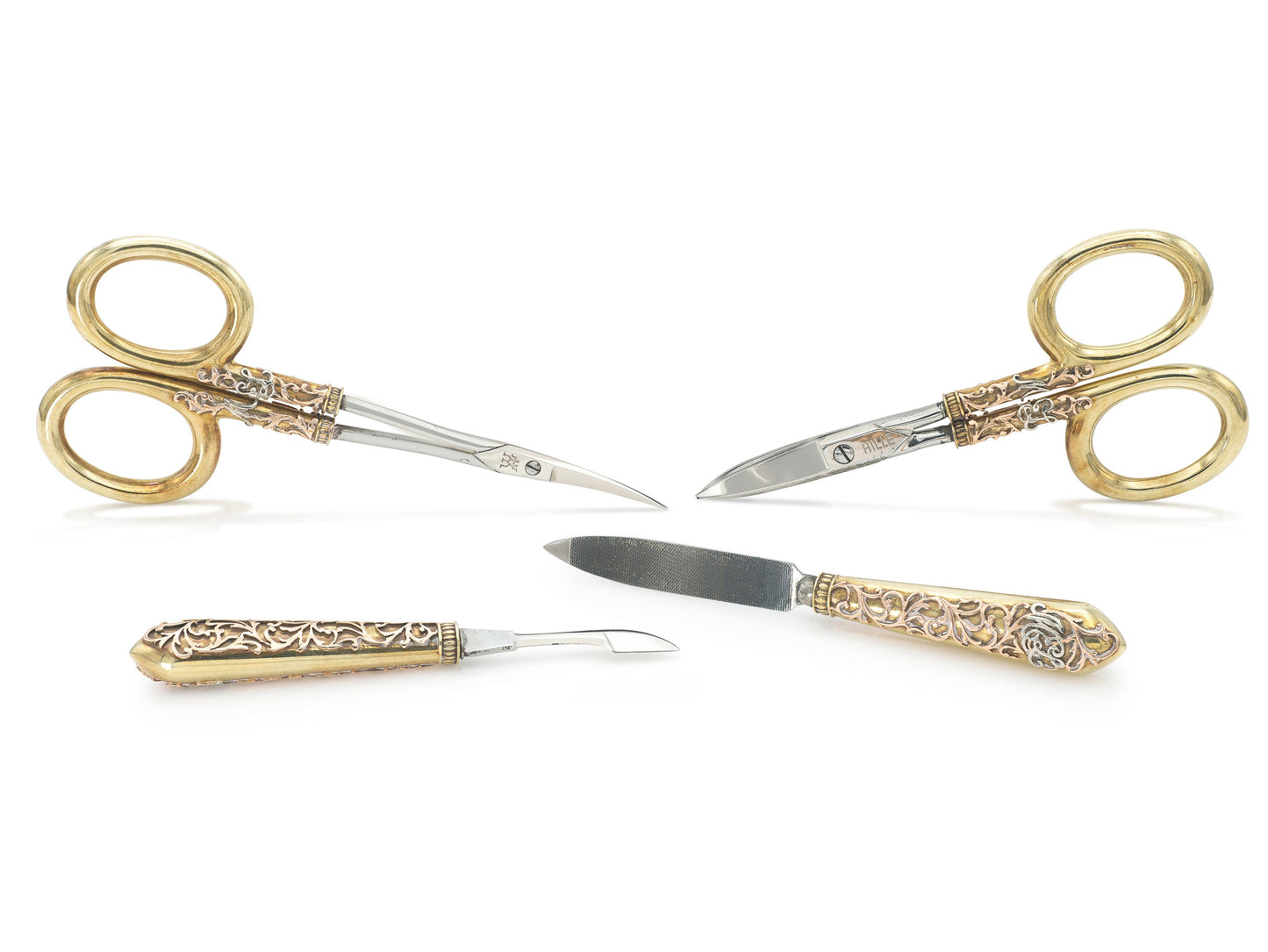 Antique Art Deco 1930s Gold Manicure Set