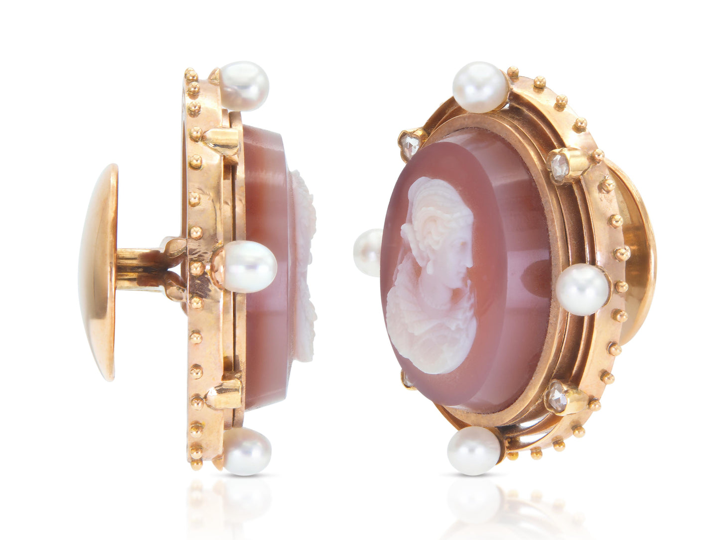 Antique Victorian Starr & Marcus Cameo Set