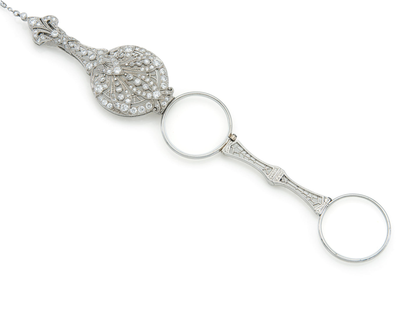 Antique Edwardian 1910s Diamond Lorgnette