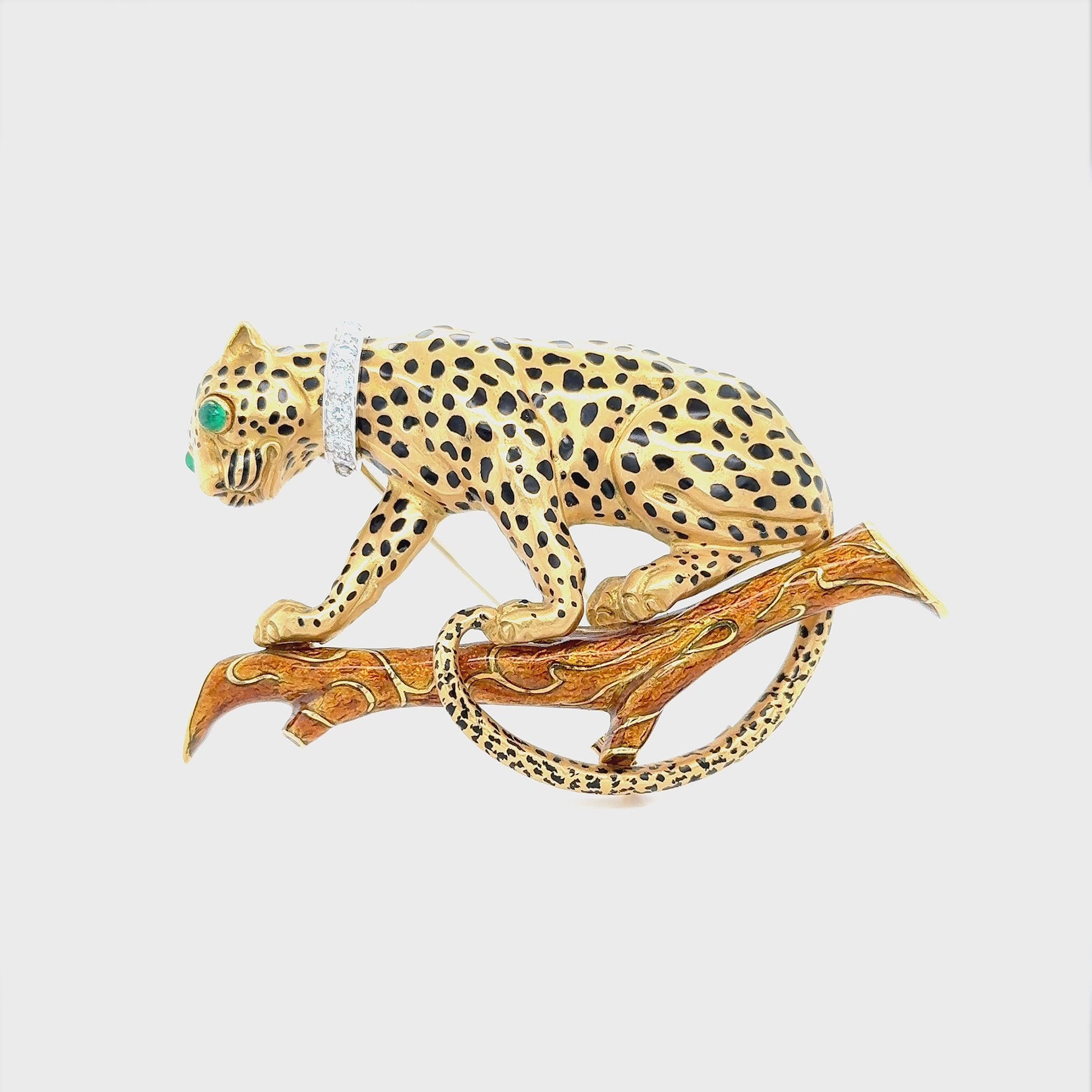 Vintage 1970s David Webb Leopard Brooch