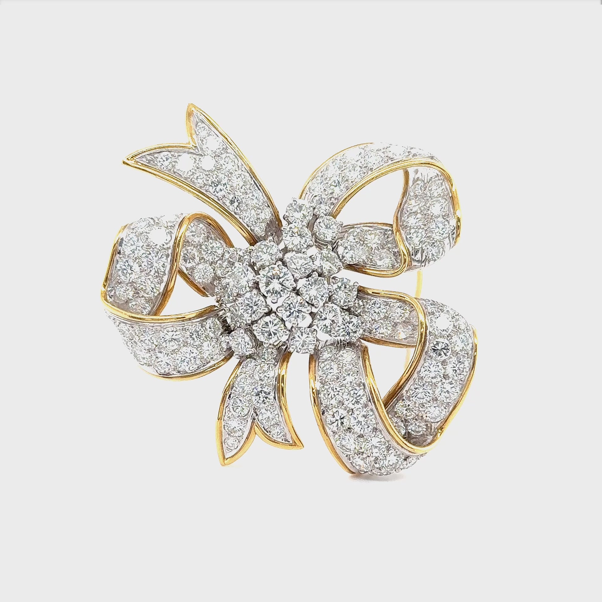 Vintage 1960s David Webb Diamond Ribbon Brooch