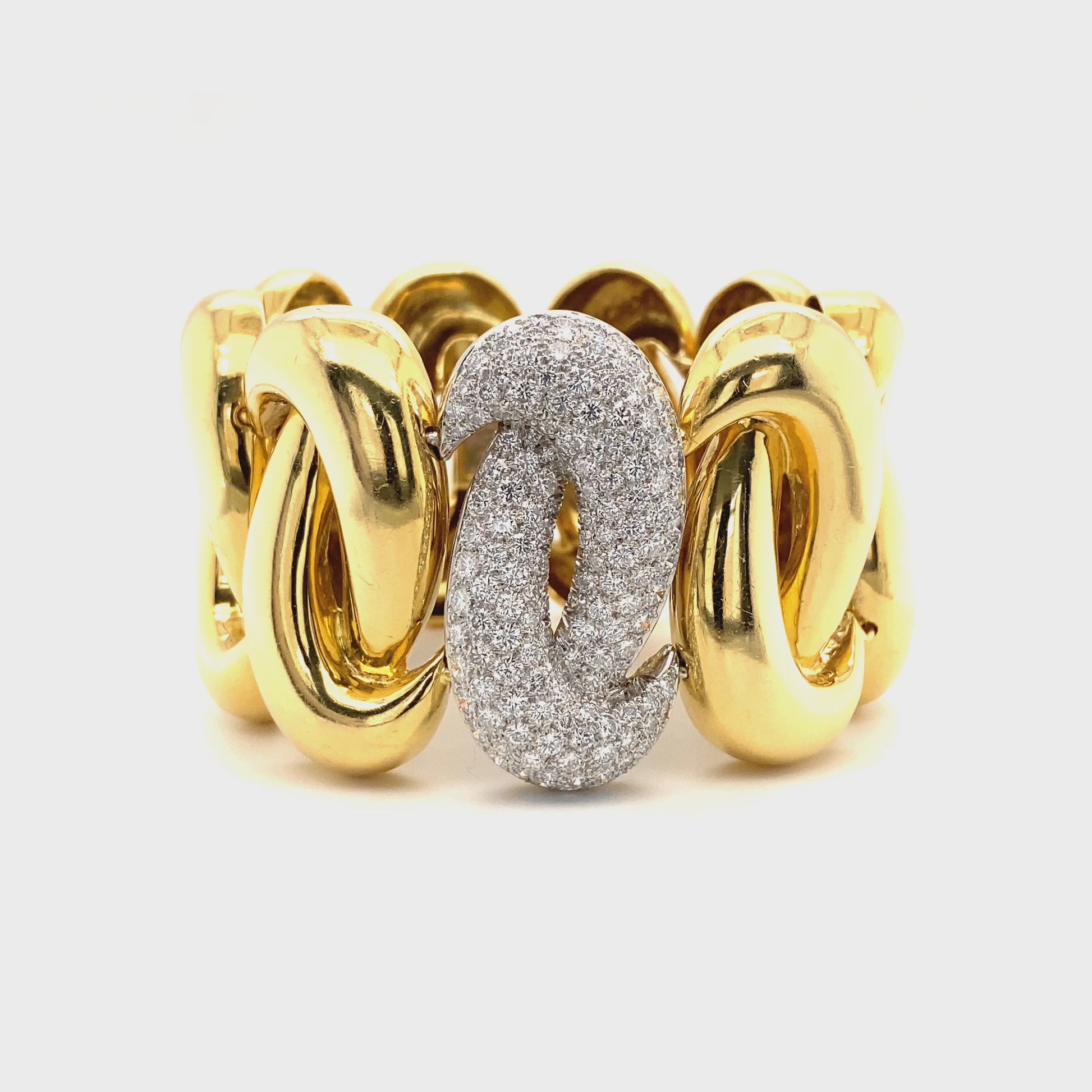 Charles Turi Gold and 10.00 Carat Diamond Bracelet