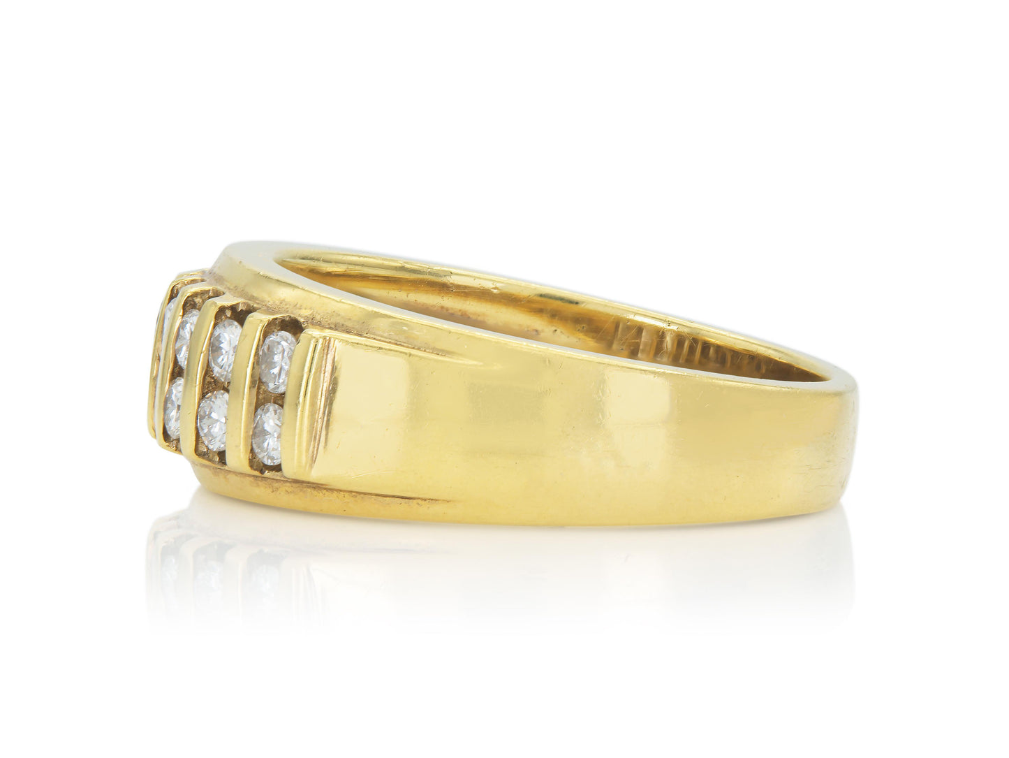 Vintage 1970s Bar Set 0.40 Carat Diamonds Ring