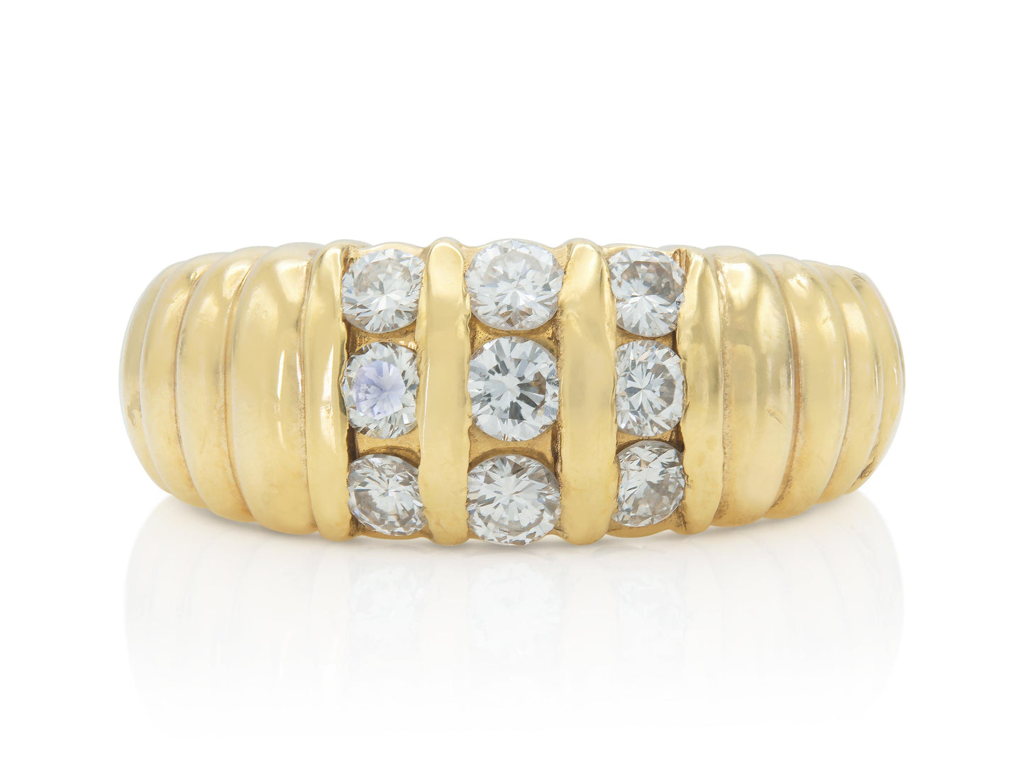 Vintage 1980s 0.57 Carat Bar Set Diamonds Band Ring
