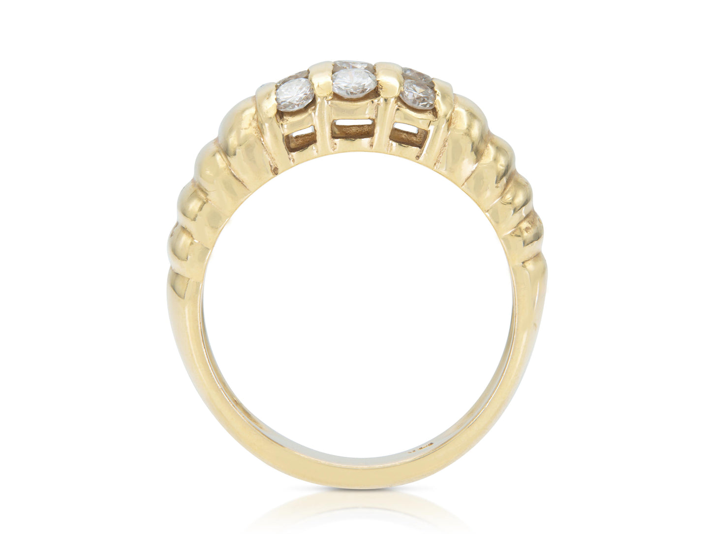 Vintage 1980s 0.57 Carat Bar Set Diamonds Band Ring