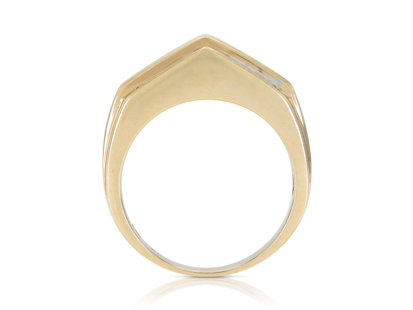 Vintage 1970s Pointed Dome Ring with Diamonds