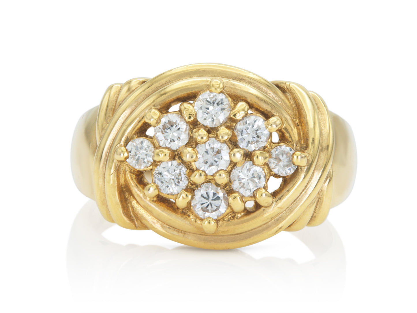 Vintage 1960s Gold Cluster Ring with Diamonds
