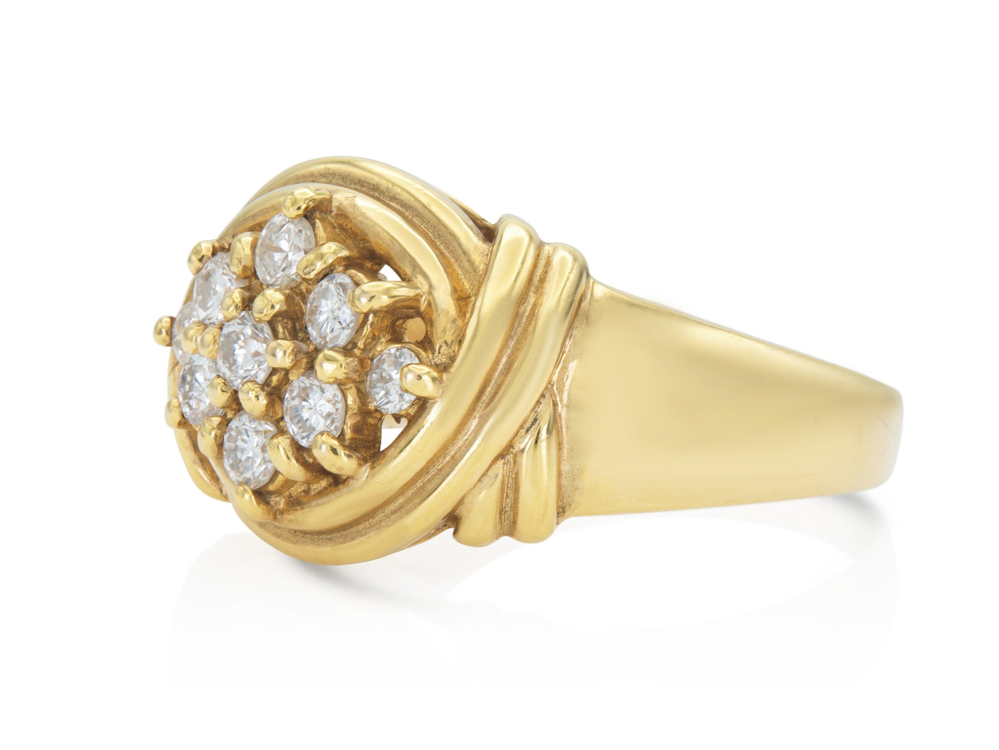 Vintage 1960s Gold Cluster Ring with Diamonds