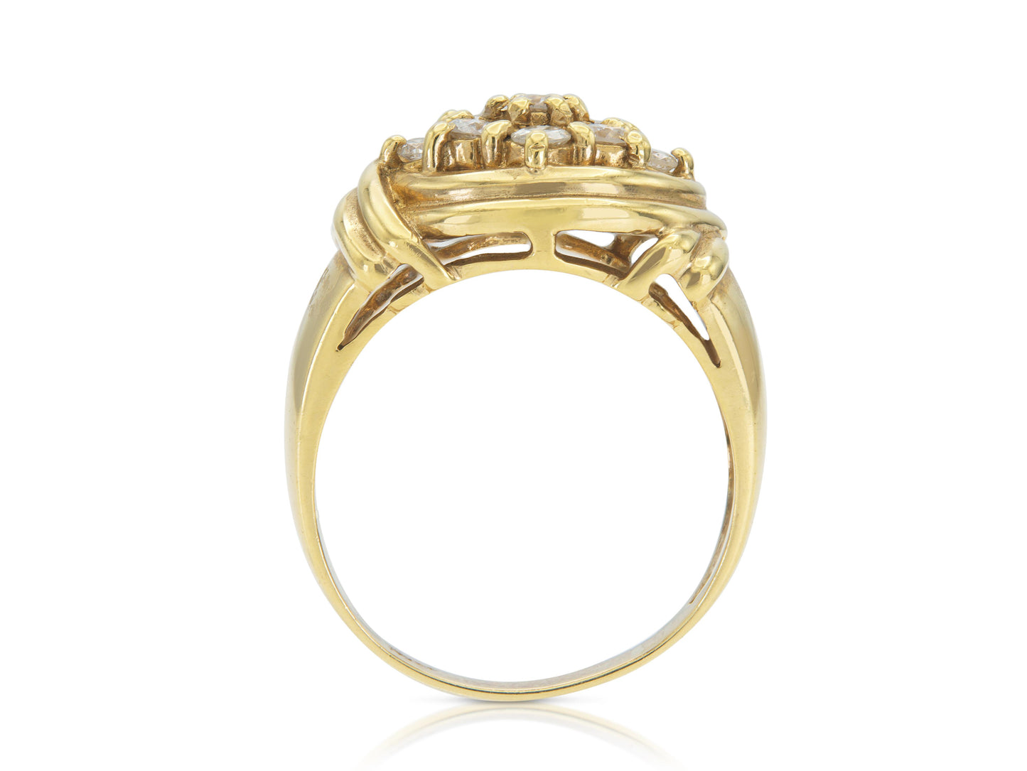 Vintage 1960s Gold Cluster Ring with Diamonds