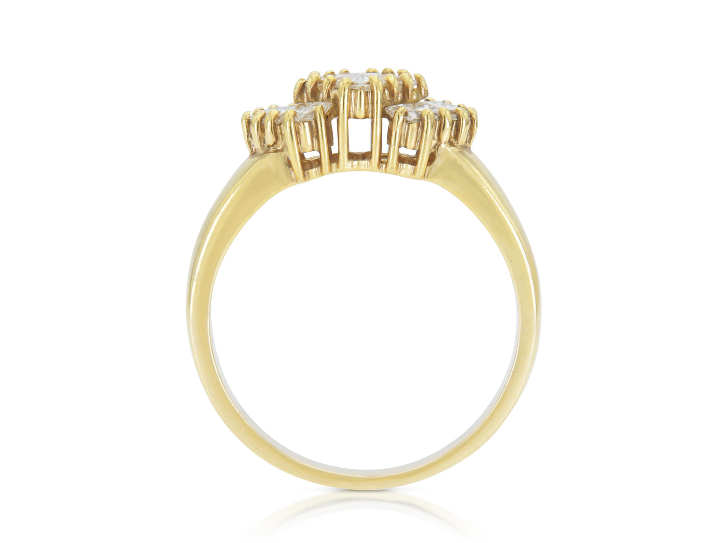 Vintage 1990s 0.77 Carat Princess Cut Diamonds Ring