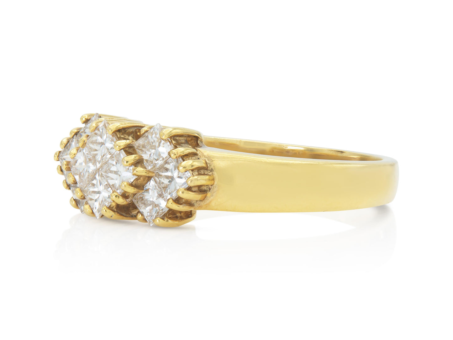 Vintage 1990s 0.77 Carat Princess Cut Diamonds Ring
