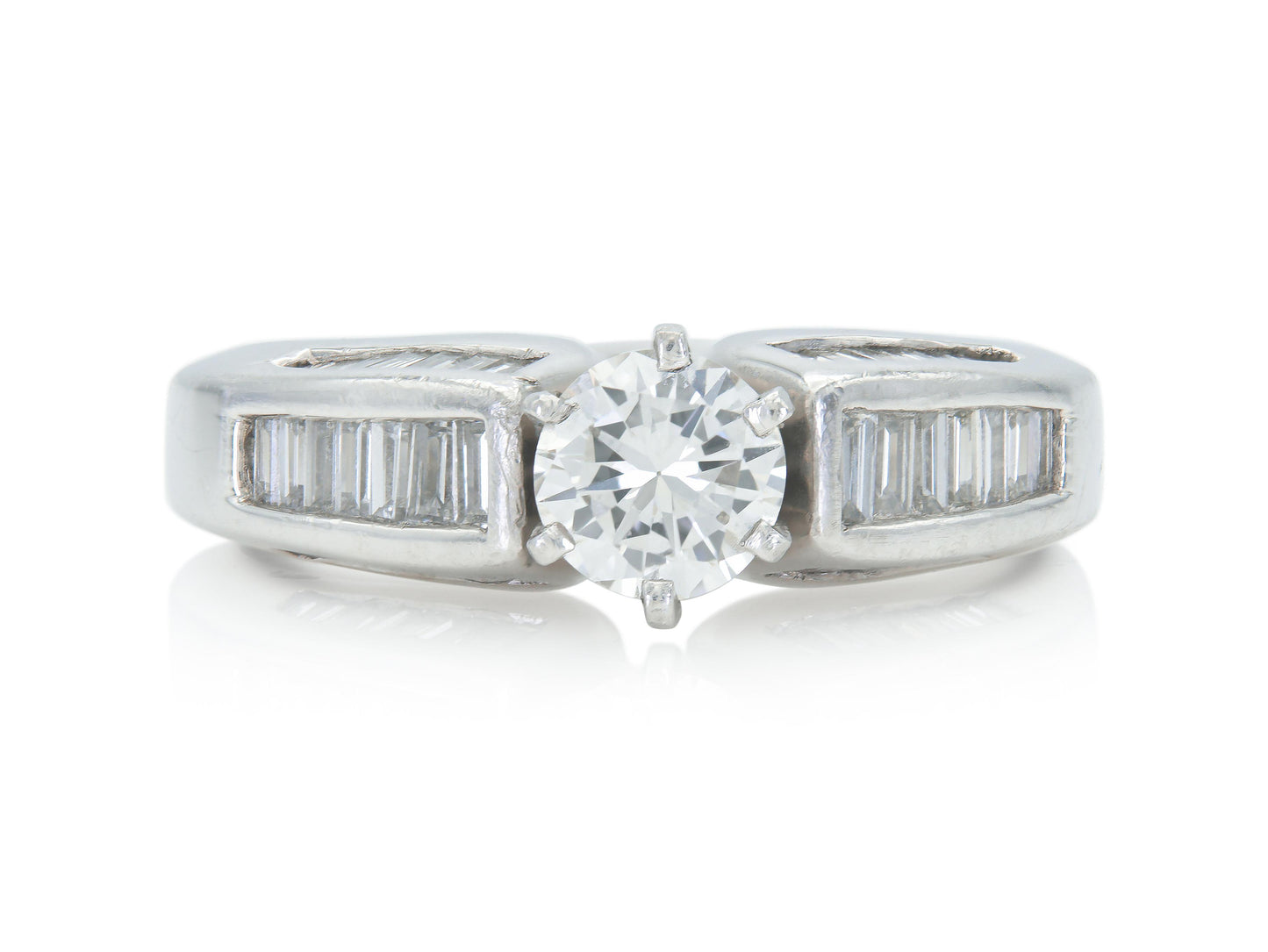 Vintage 1950s 0.60 Carat Old European Cut Diamond Engagement Ring