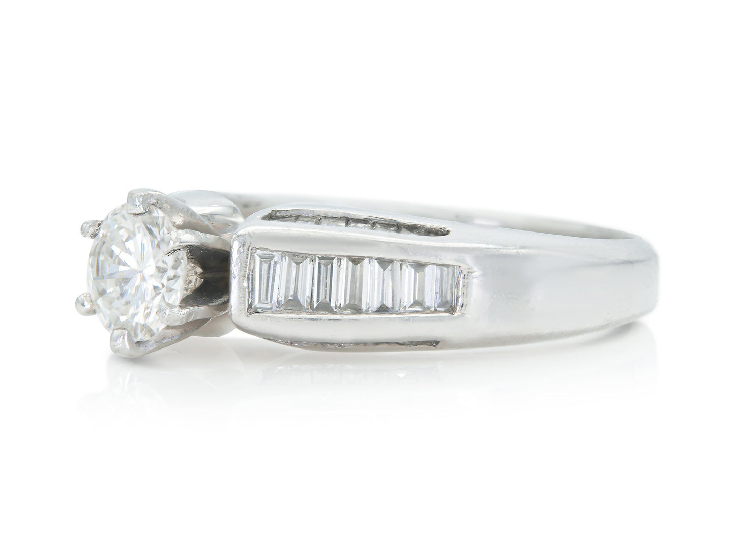 Vintage 1950s 0.60 Carat Old European Cut Diamond Engagement Ring