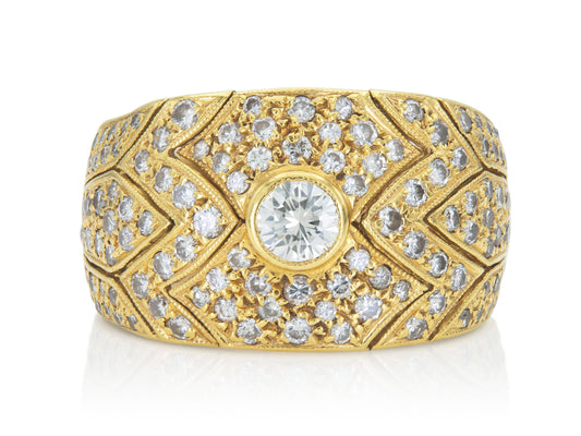 Vintage 1980s 1.21 Carat Diamonds Band Ring