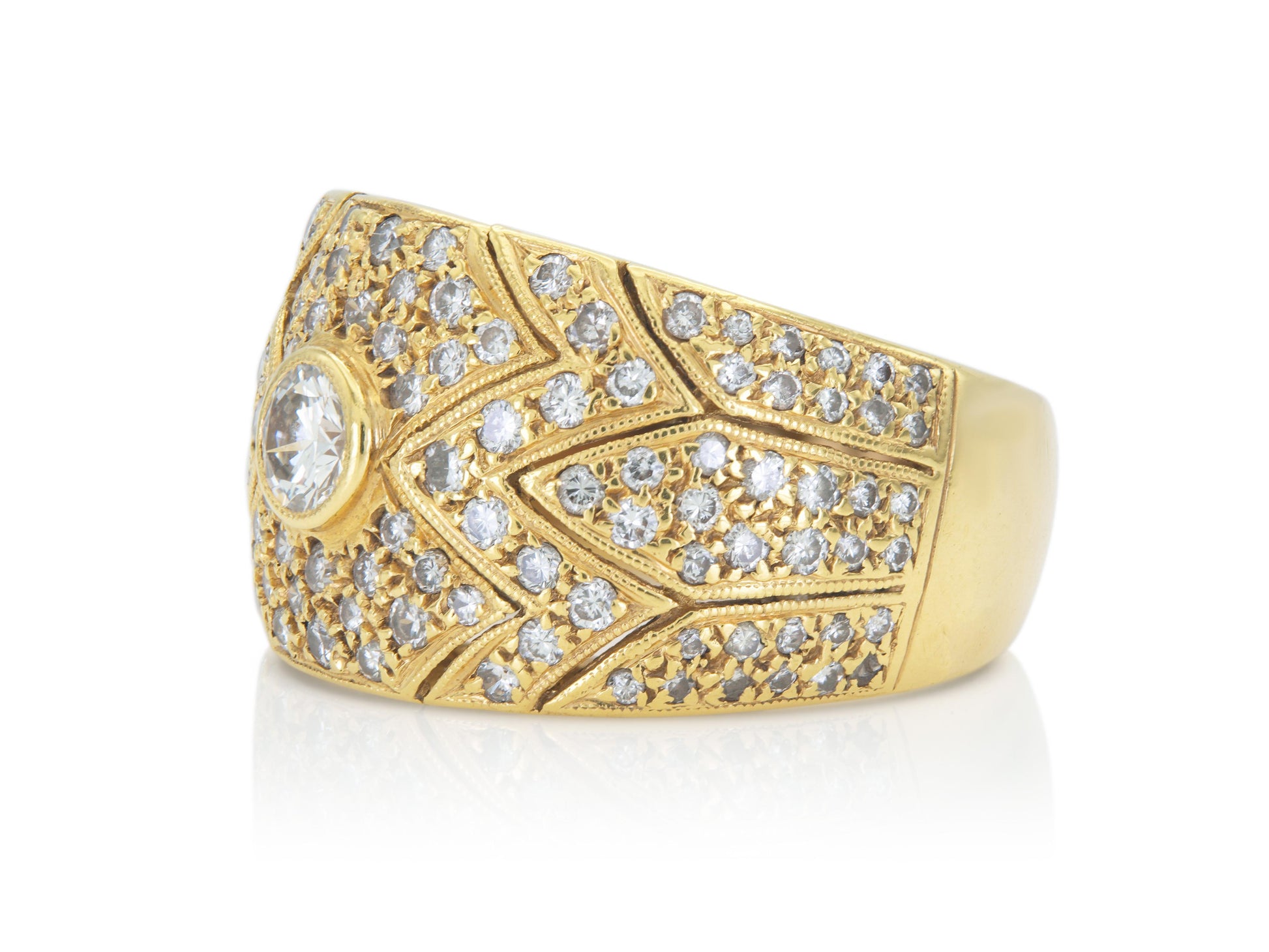 Vintage 1980s 1.21 Carat Diamonds Band Ring