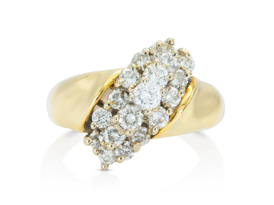 Vintage 1980s 1.00 Carat Round Cut Diamonds Ring
