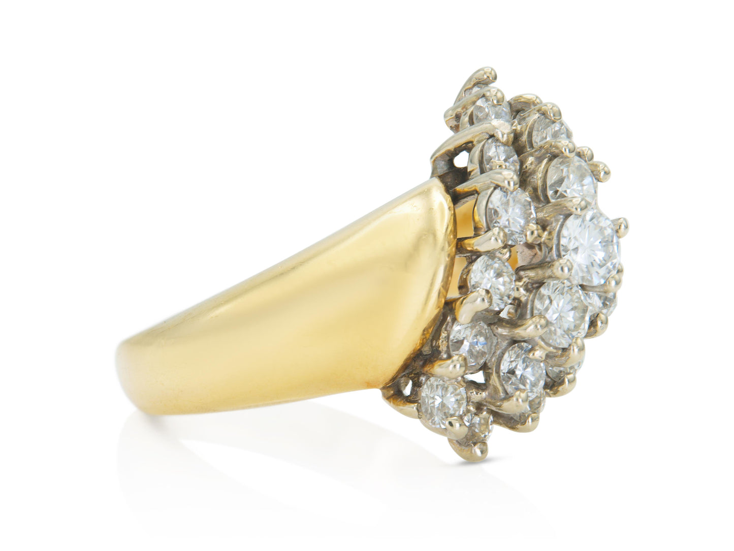 Vintage 1980s 1.00 Carat Round Cut Diamonds Ring