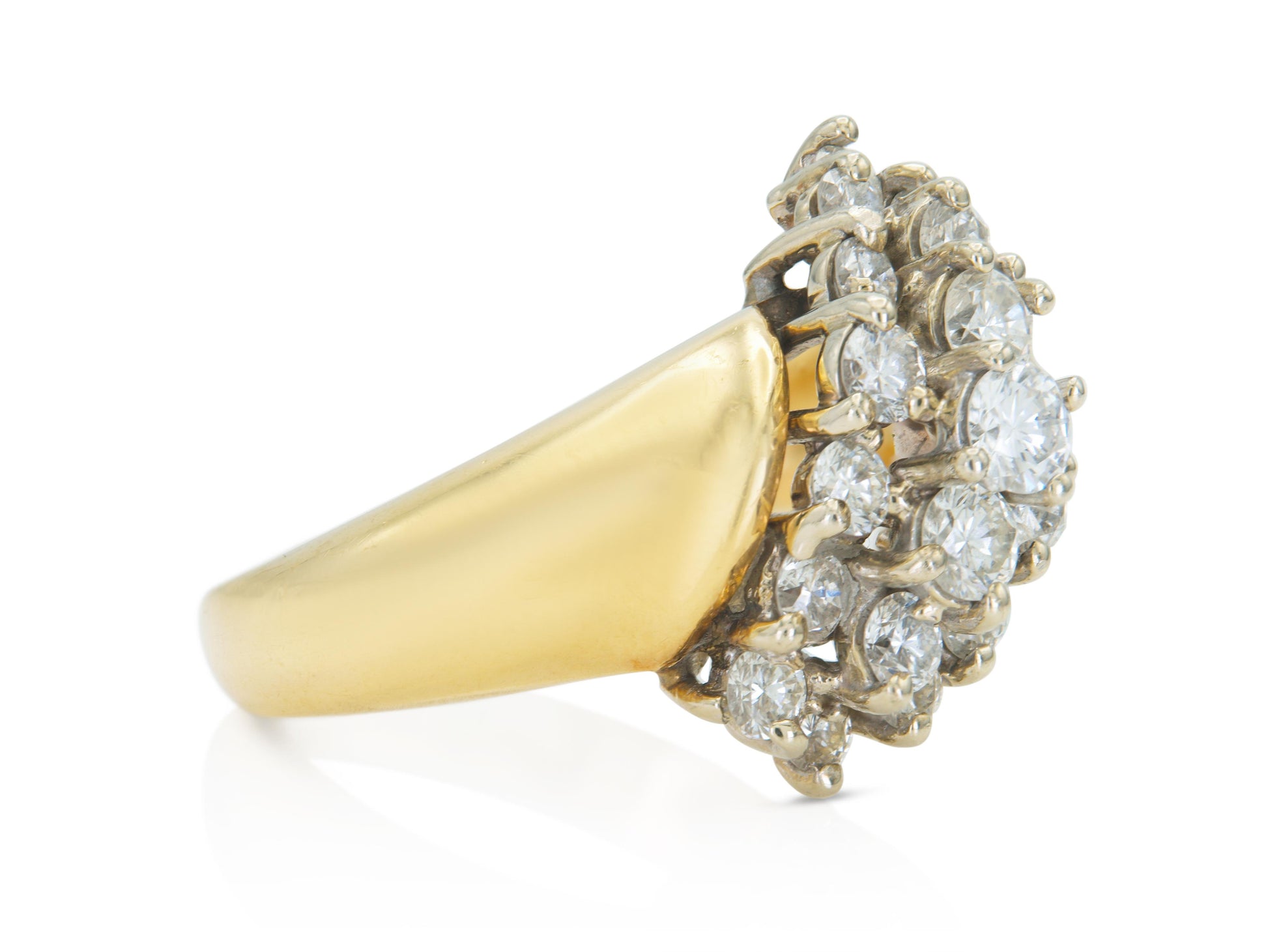 Vintage 1980s 1.00 Carat Round Cut Diamonds Ring