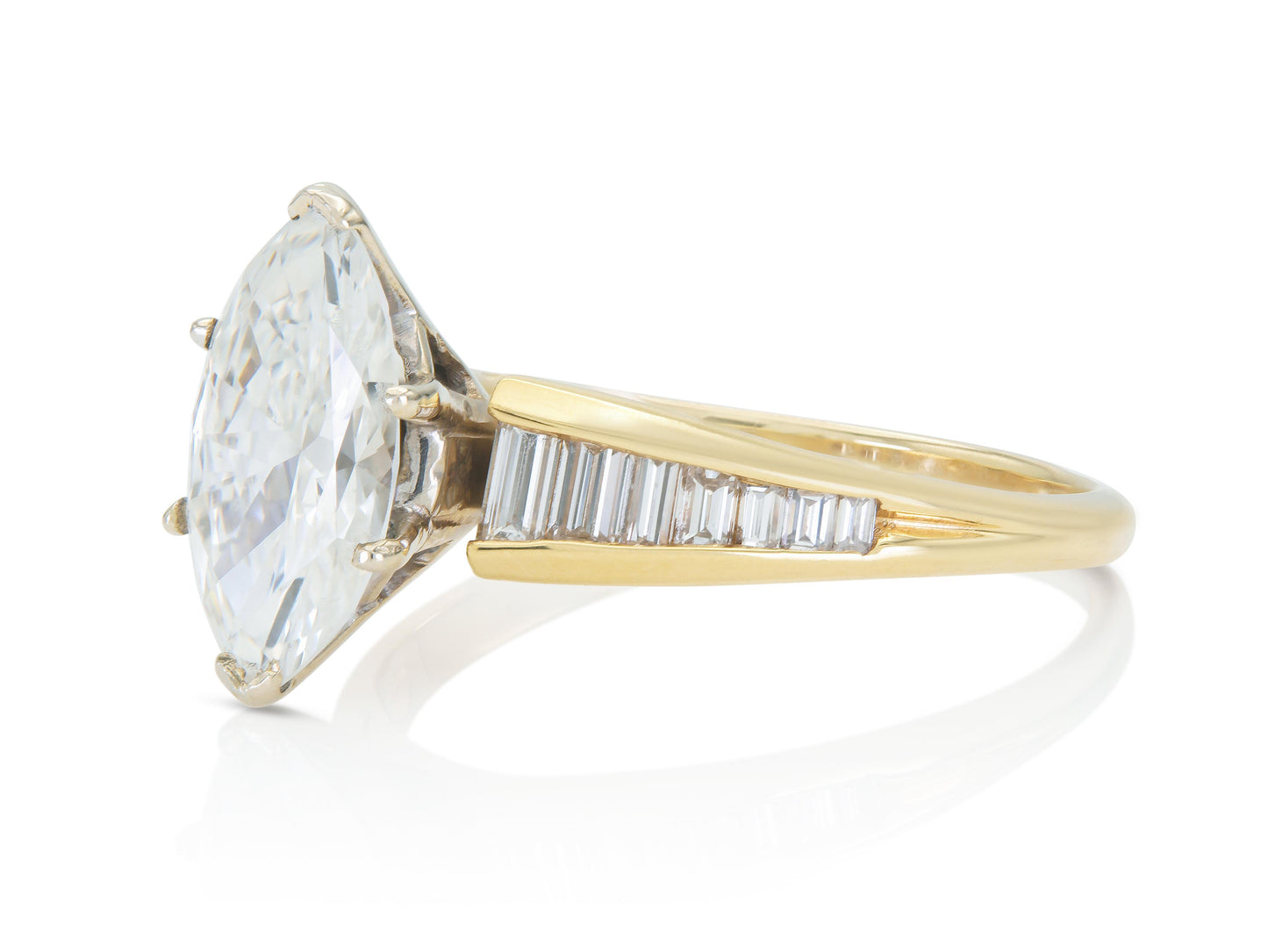 Vintage 1990s 1.55 Carat Marquise Cut Diamond Engagement Ring