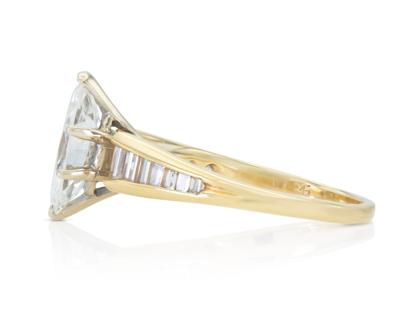 Vintage 1990s 1.55 Carat Marquise Cut Diamond Engagement Ring