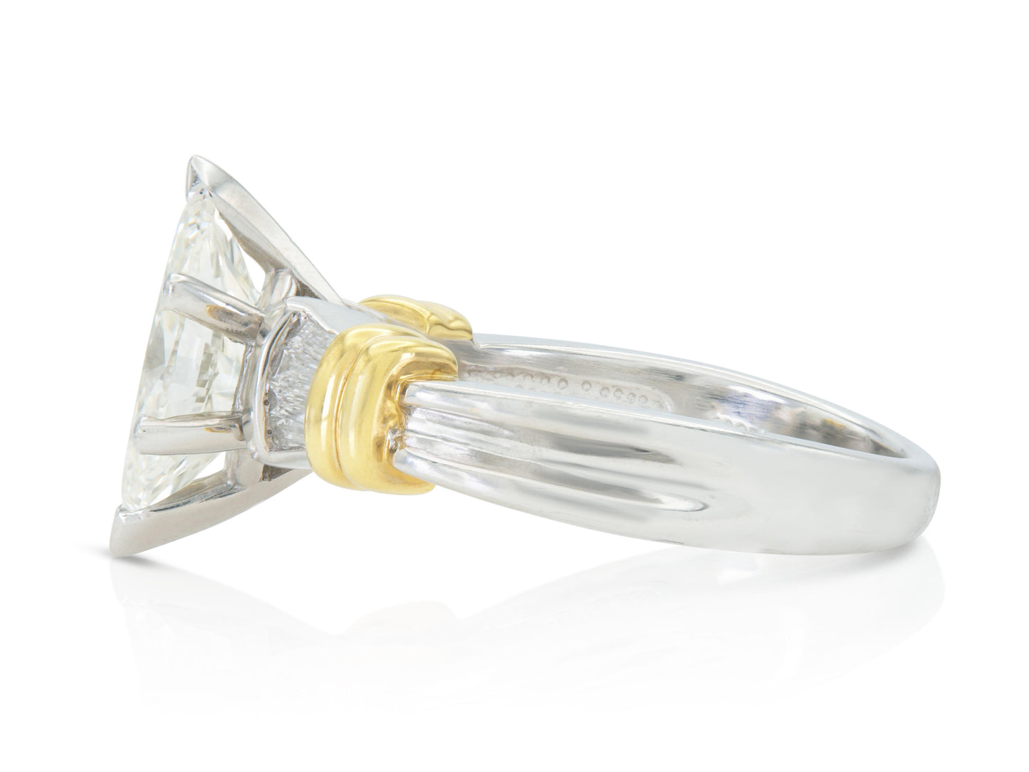 Vintage 1960s 2.10 Carat Marquise Cut Diamond Engagement Ring