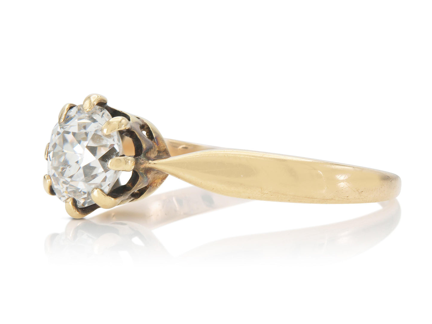 Antique Victorian 0.90 Carat Diamond Engagement Ring