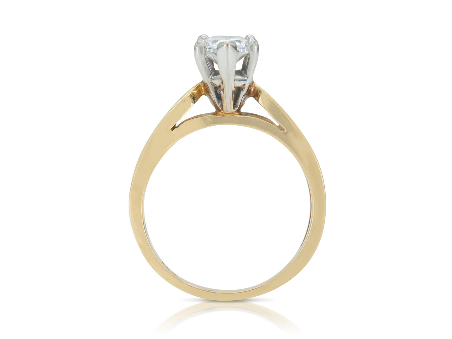 Vintage 1960s 0.87 Carat Pear Shaped Diamond Engagement Ring