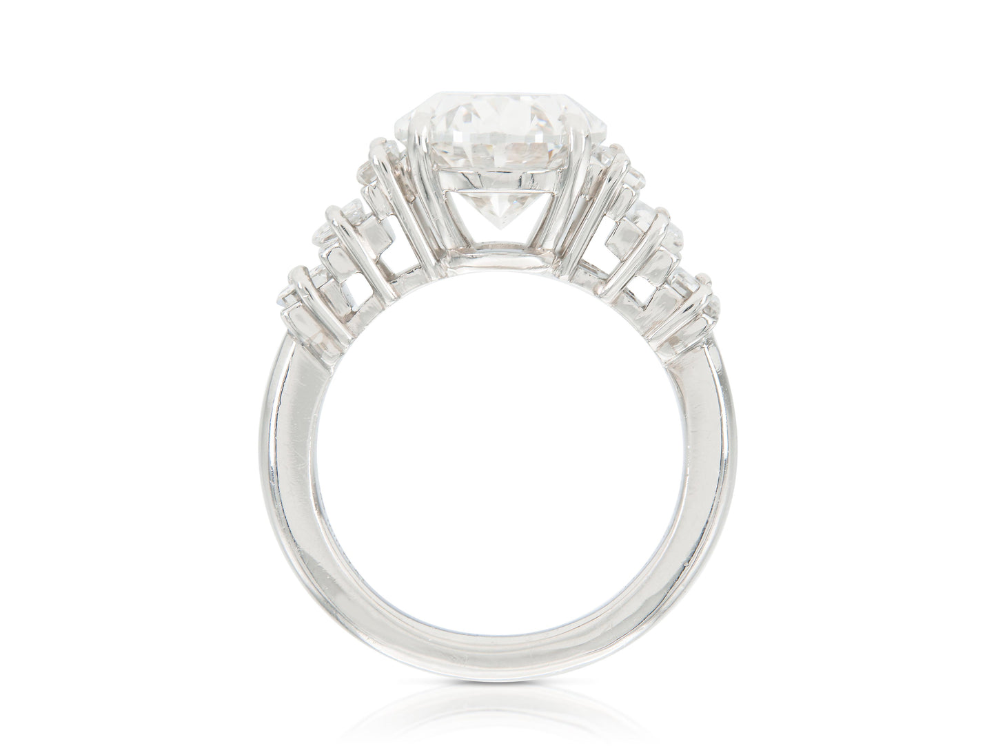 Vintage 1950s 5.23 Carat Oval Cut Diamond Engagement Ring