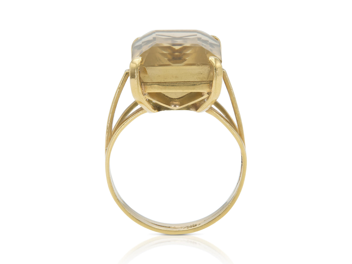 Vintage 1940s Retro 10.00 Carat Citrine Ring