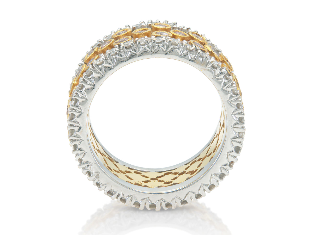 4.84 Carat White and Pink Diamonds Band