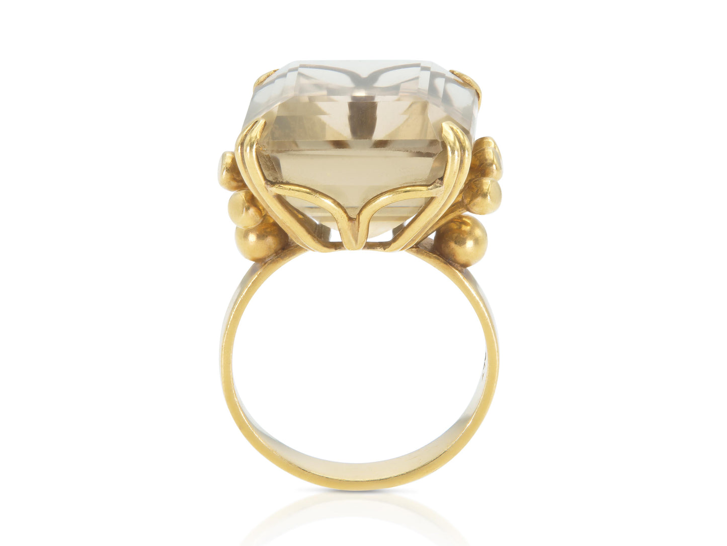 Vintage 1940s Retro 15.00 Carat Citrine Ring