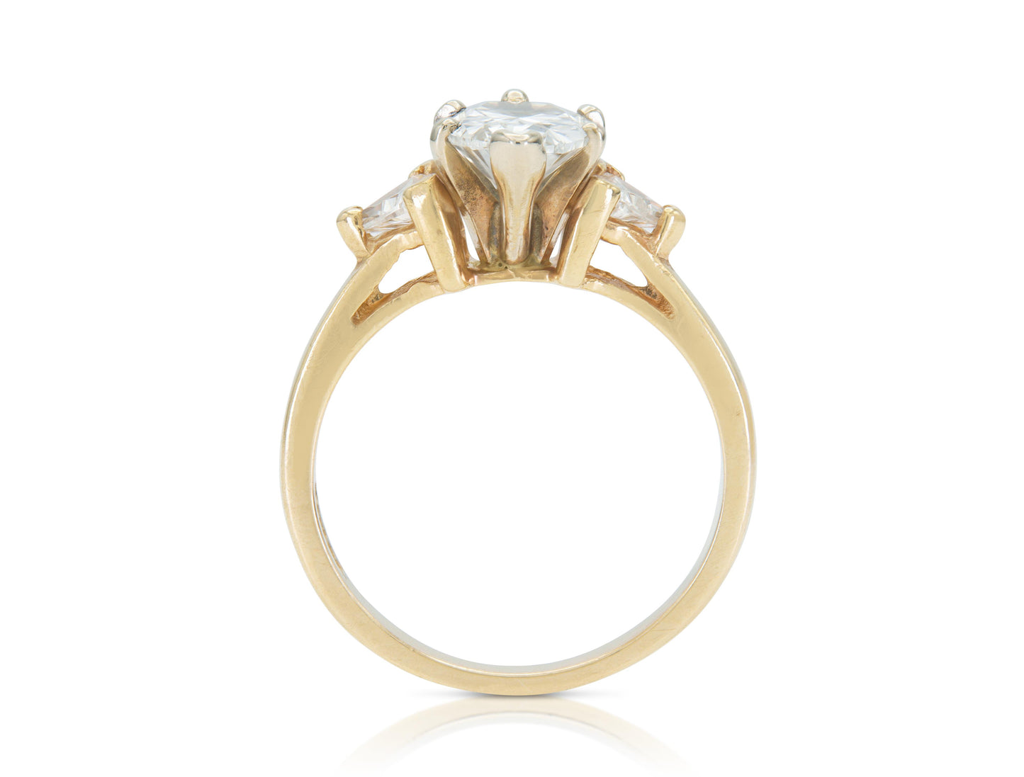 Vintage 1980s 1.30 Carat Pear Shaped Diamond Engagement Ring