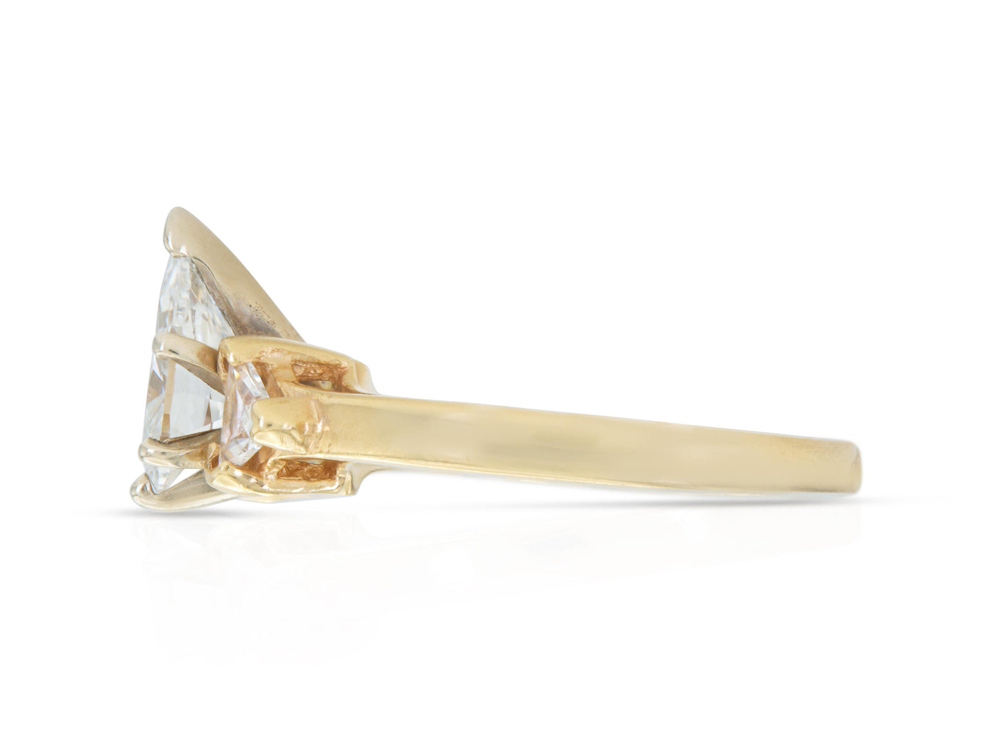 Vintage 1980s 1.30 Carat Pear Shaped Diamond Engagement Ring