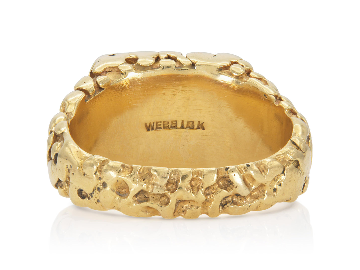Vintage 1960s David Webb Gold and Enamel Initial Ring