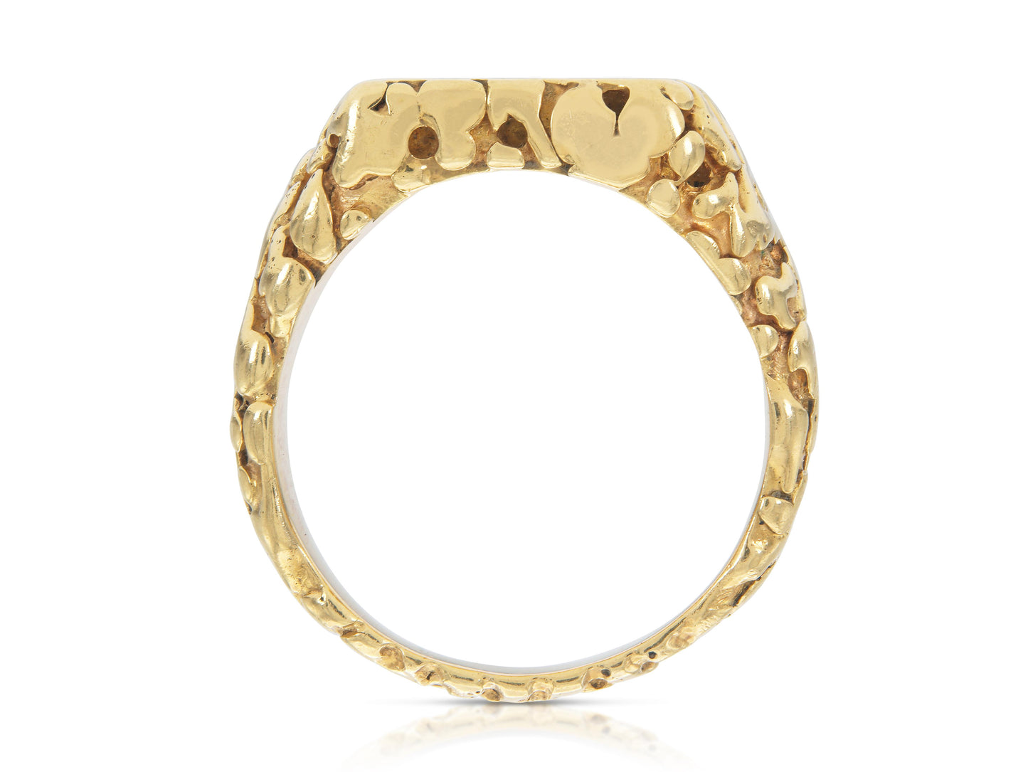Vintage 1960s David Webb Gold and Enamel Initial Ring