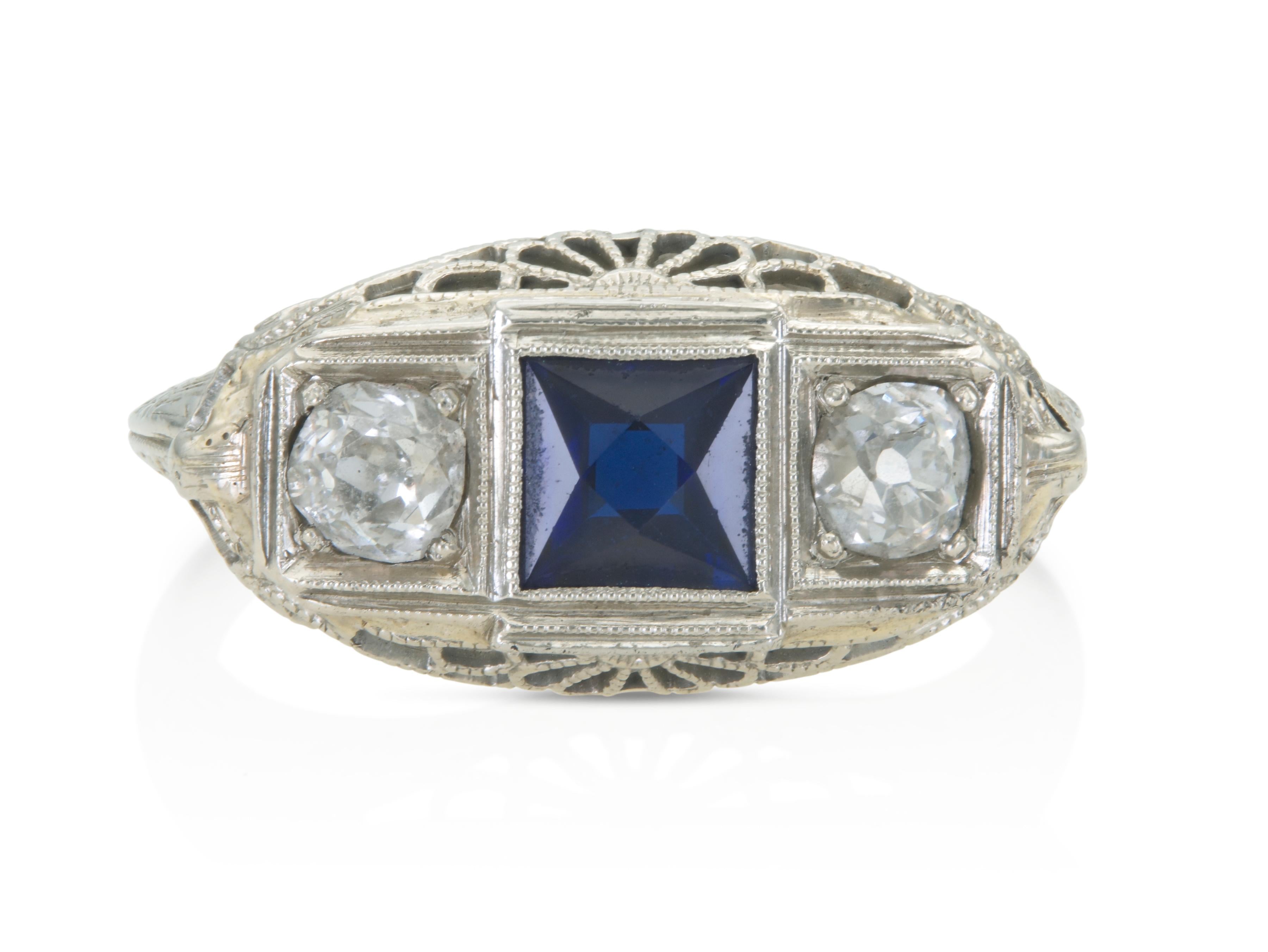 Art Deco Sapphire Diamond Ring | Eric Originals – Eric Originals