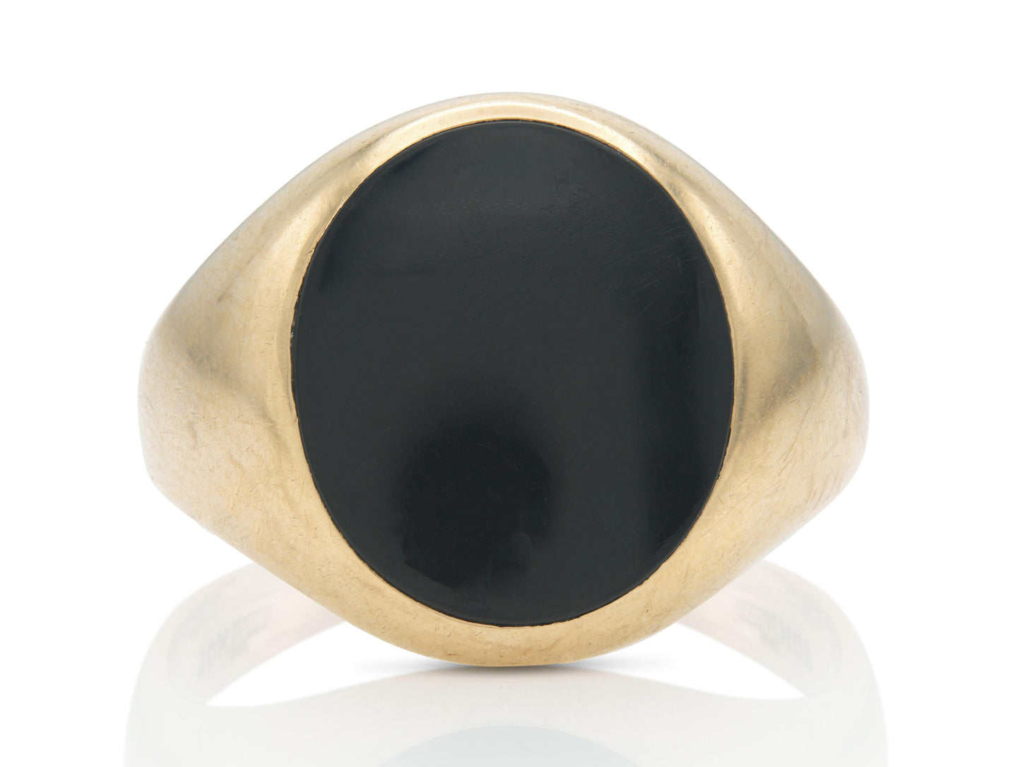 Vintage 1980s Black Onyx Signet Ring