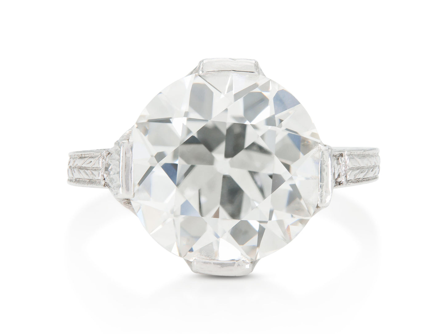 Antique Art Deco 1930s 5.15 Carat Old European Cut Diamond Engagement Ring