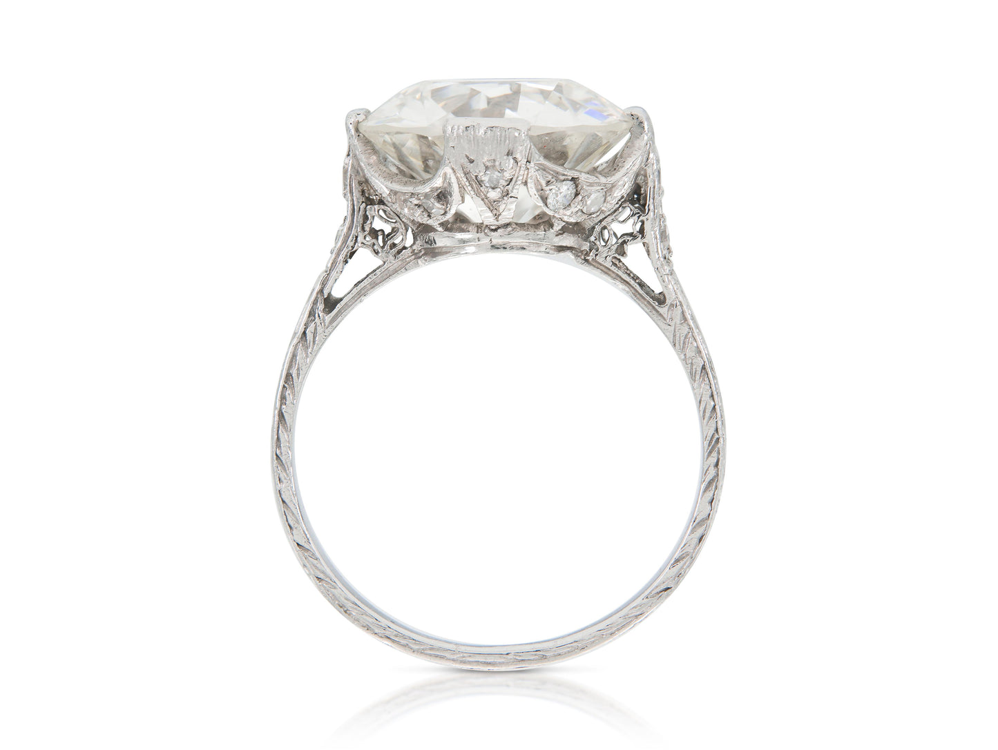 Antique Art Deco 1930s 5.15 Carat Old European Cut Diamond Engagement Ring