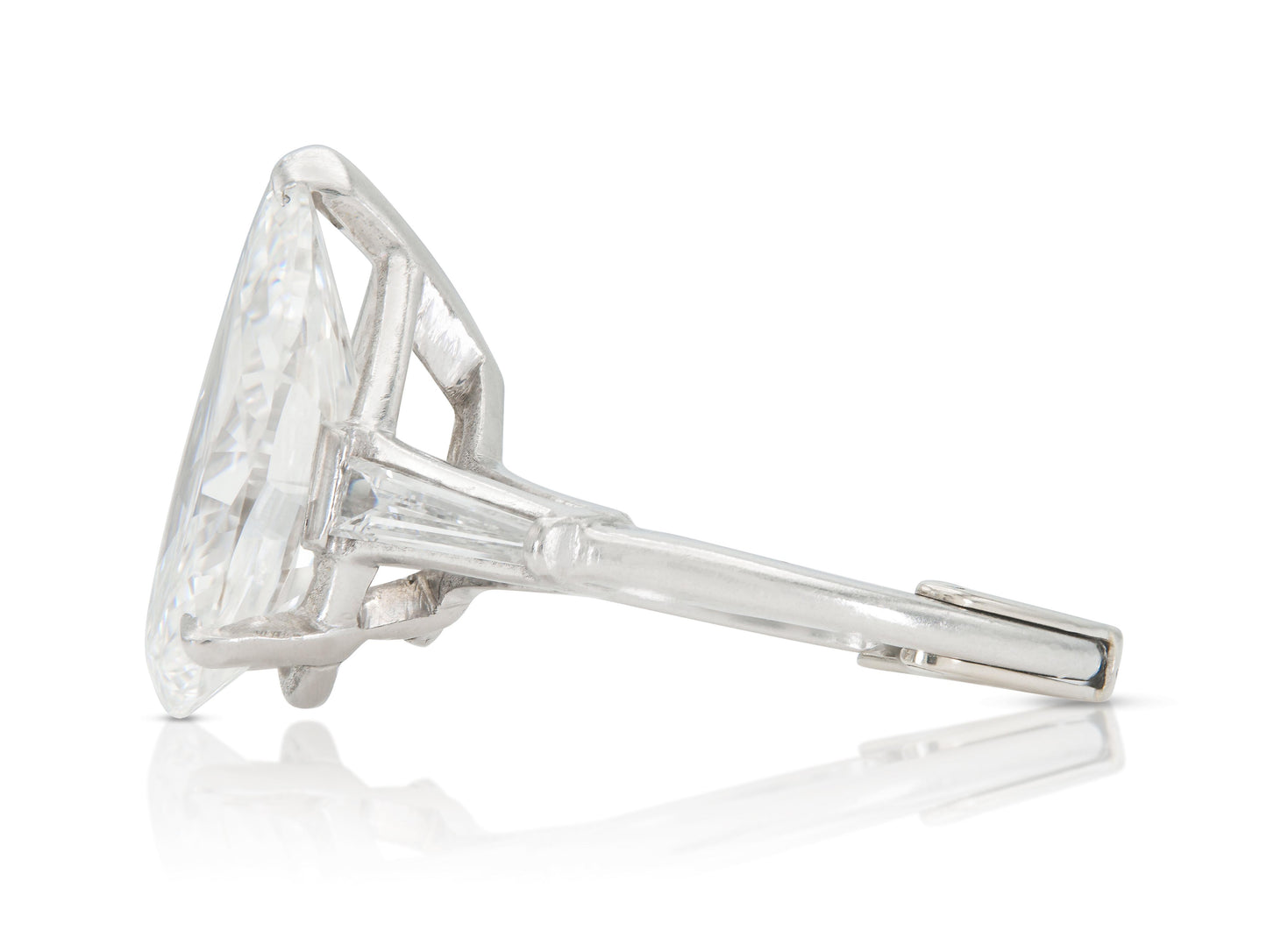 Vintage 1950s 6.38 Carat Pear-Shaped Diamond Engagement Ring