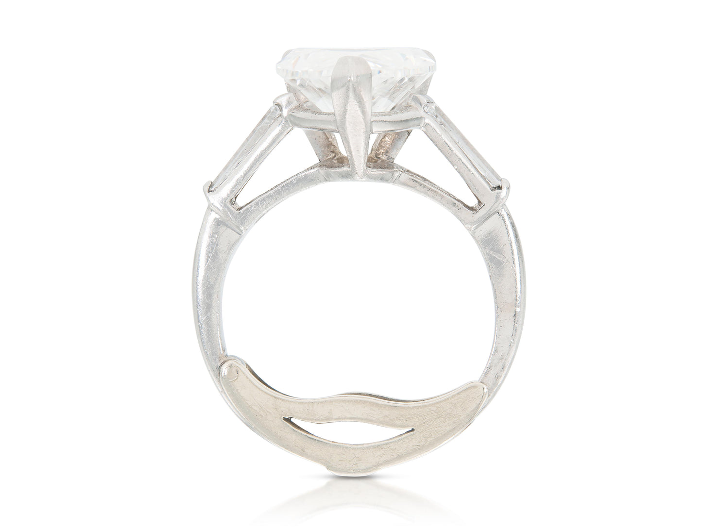 Vintage 1950s 6.38 Carat Pear-Shaped Diamond Engagement Ring