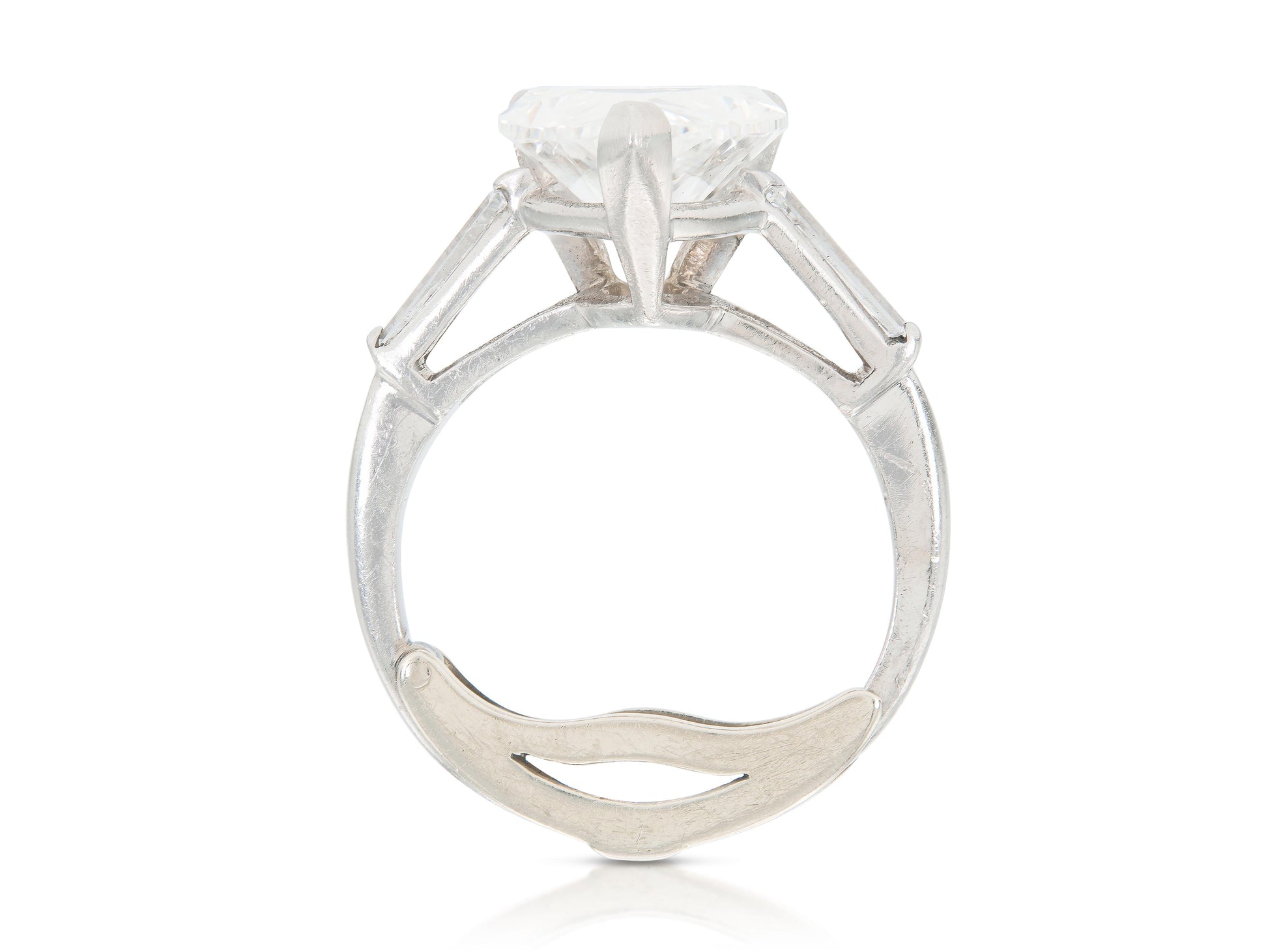 Vintage 1950s 6.38 Carat Pear-Shaped Diamond Engagement Ring